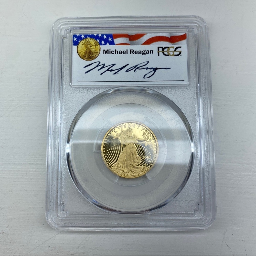2010-WPCGS PR69 DCAM $10 Gold Eagle Reagan Legacy Series 1/4oz Gold Coin - Picture 1 of 13